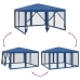Carpa para fiestas con 8 paredes de malla HDPE azul 4x4 m