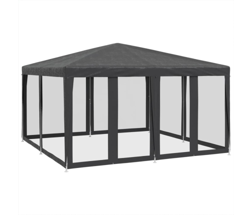 Carpa para fiestas 8 paredes de malla HDPE gris antracita 4x4 m