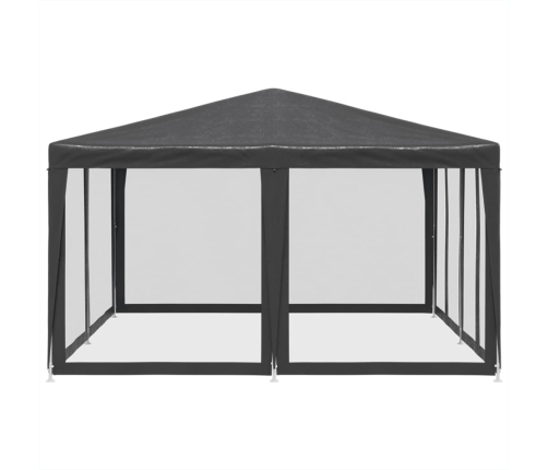 Carpa para fiestas 8 paredes de malla HDPE gris antracita 4x4 m