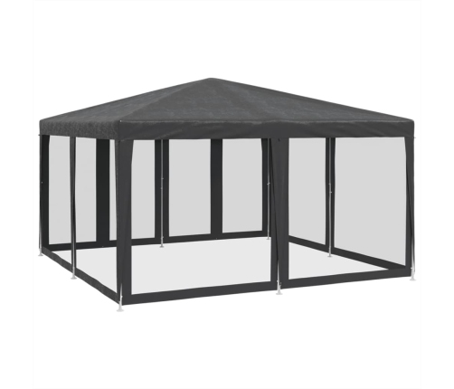 Carpa para fiestas 8 paredes de malla HDPE gris antracita 4x4 m