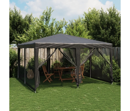 Carpa para fiestas 8 paredes de malla HDPE gris antracita 4x4 m