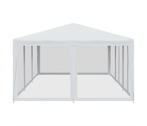 Carpa para fiestas con 10 paredes de malla HDPE blanco 6x4 m