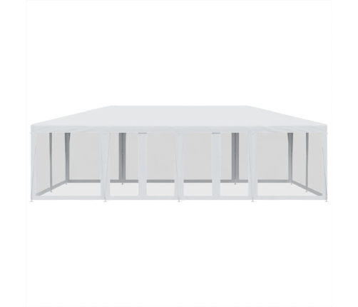 Carpa para fiestas con 12 paredes de malla HDPE blanco 8x4 m