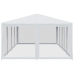 Carpa para fiestas con 12 paredes de malla HDPE blanco 8x4 m