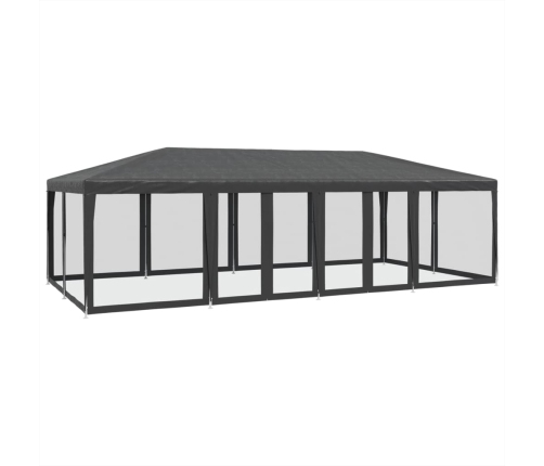 Carpa para fiestas 12 paredes de malla HDPE gris antracita 8x4m