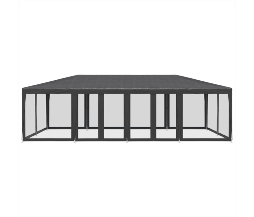 Carpa para fiestas 12 paredes de malla HDPE gris antracita 8x4m