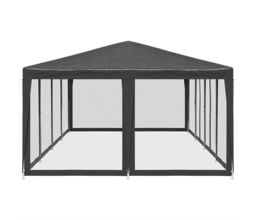 Carpa para fiestas 12 paredes de malla HDPE gris antracita 8x4m