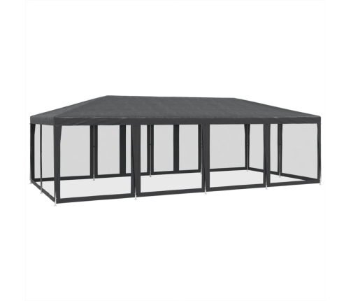 Carpa para fiestas 12 paredes de malla HDPE gris antracita 8x4m