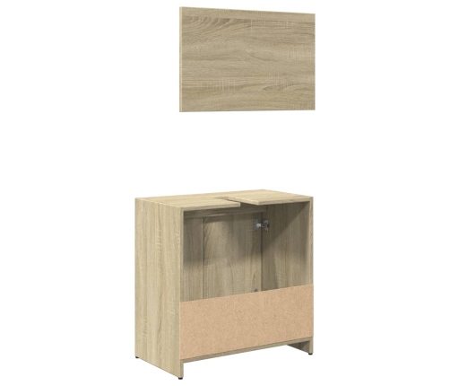 Set de muebles de baño 2 pzas madera contrachapada roble Sonoma