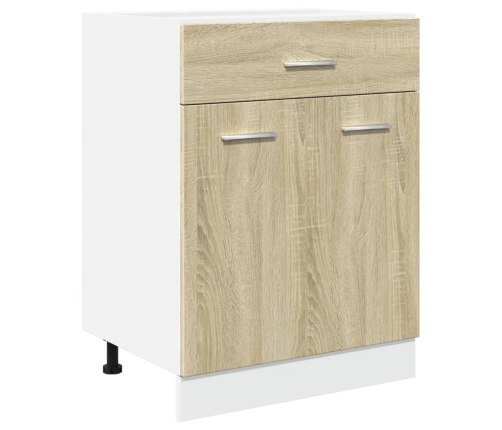 Mueble bajo cocina con cajón madera roble Sonoma 60x46x81,5 cm