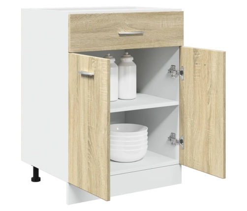 Mueble bajo cocina con cajón madera roble Sonoma 60x46x81,5 cm