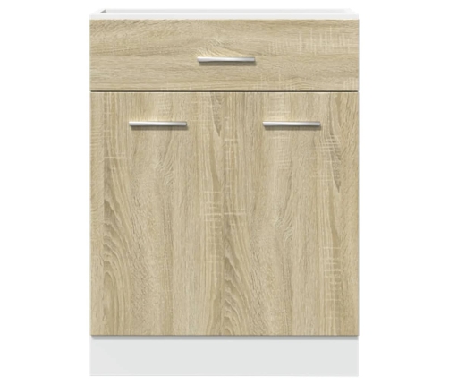 Mueble bajo cocina con cajón madera roble Sonoma 60x46x81,5 cm