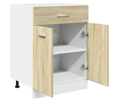 Mueble bajo cocina con cajón madera roble Sonoma 60x46x81,5 cm