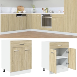 Mueble bajo cocina con cajón madera roble Sonoma 60x46x81,5 cm