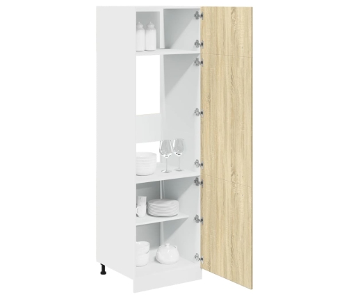 Mueble frigorífico madera ingeniería roble Sonoma 60x57x207 cm