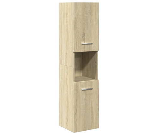 Armario de baño madera ingeniería roble Sonoma 30x30x130 cm