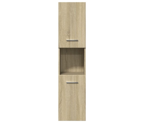 Armario de baño madera ingeniería roble Sonoma 30x30x130 cm