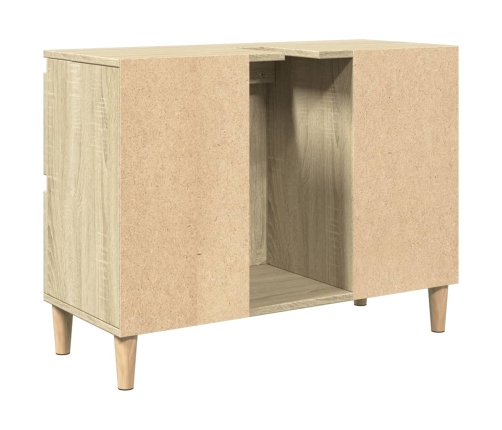 Armario de lavabo madera contrachapada roble Sonoma 80x33x60 cm