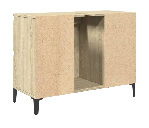 Armario de lavabo madera contrachapada roble Sonoma 80x33x60 cm