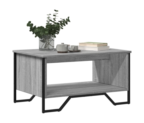 Mesa de centro madera contrachapada gris Sonoma 75x51x40 cm