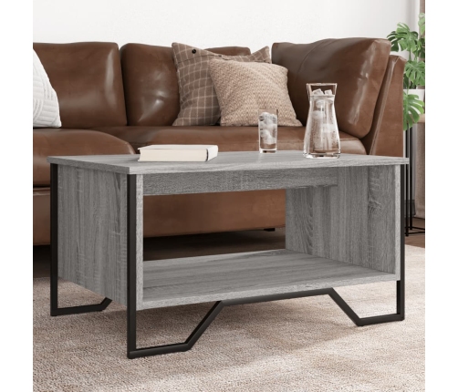 Mesa de centro madera contrachapada gris Sonoma 75x51x40 cm