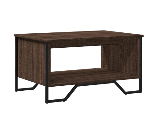 Mesa de centro madera de ingeniería marrón roble 75x51x40 cm