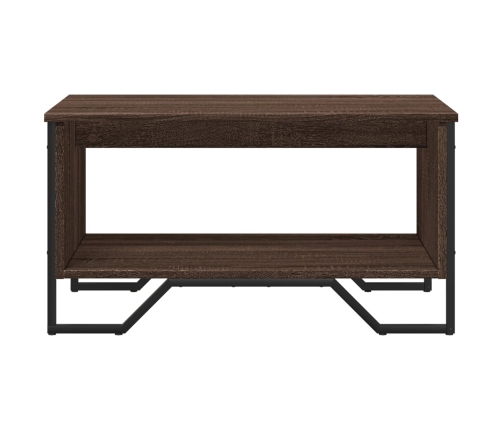 Mesa de centro madera de ingeniería marrón roble 75x51x40 cm