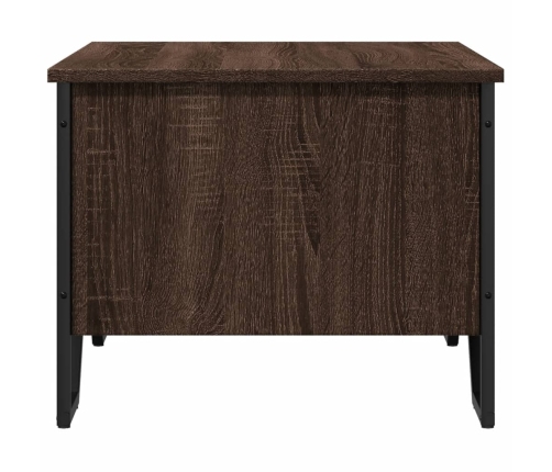 Mesa de centro madera de ingeniería marrón roble 75x51x40 cm