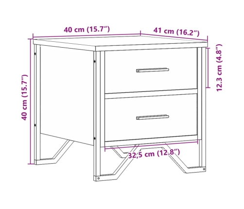 Mesita de noche madera de ingeniería roble Sonoma 40x41x40 cm