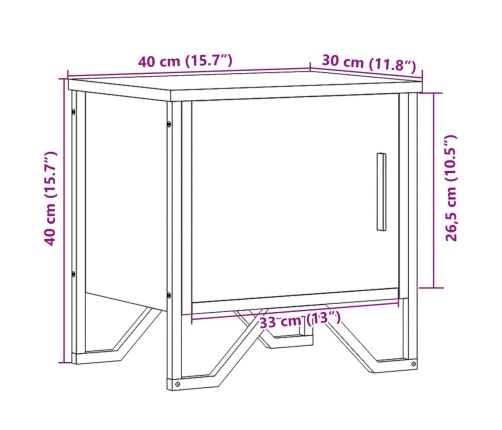 Mesitas de noche 2 uds madera contrachapada negro 40x30x40 cm