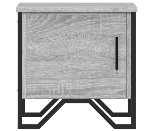 Mesitas de noche 2 uds madera ingeniería gris Sonoma 40x30x40cm