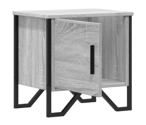 Mesitas de noche 2 uds madera ingeniería gris Sonoma 40x30x40cm