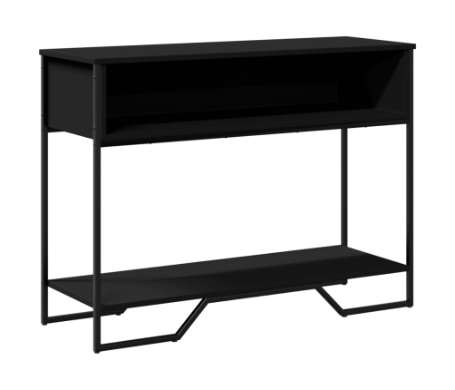 Mesa consola madera de ingeniería negra 100x35x74,5 cm