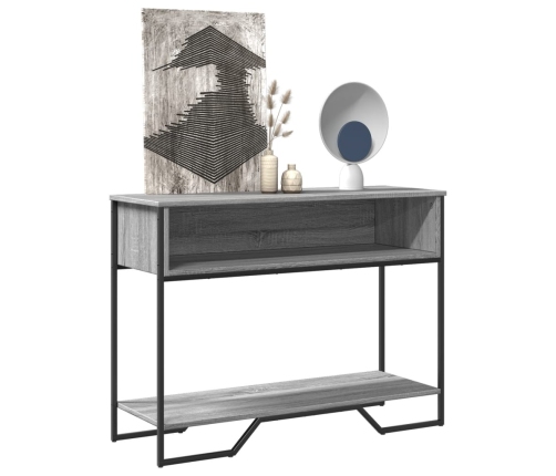 Mesa consola madera de ingeniería gris Sonoma 100x35x74,5 cm