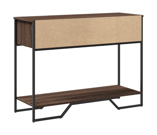 Mesa consola madera de ingeniería marrón roble 100x35x74,5 cm