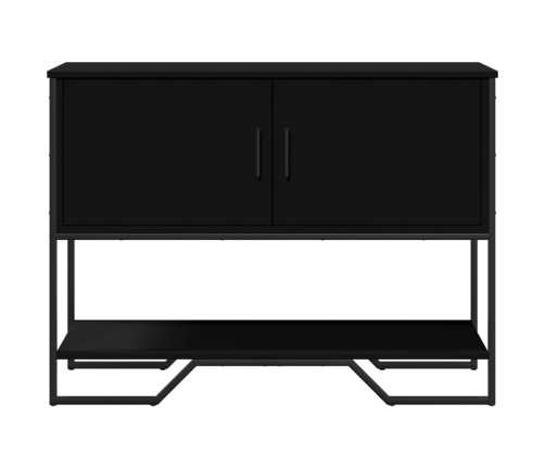 Mesa consola madera de ingeniería negra 100x35x74,5 cm