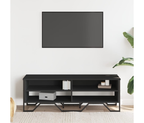 Mueble de TV madera de ingeniería negro 122x34x41 cm