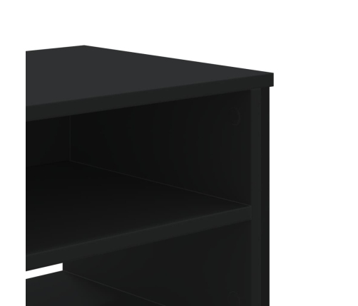 Mueble de TV madera de ingeniería negro 122x34x41 cm