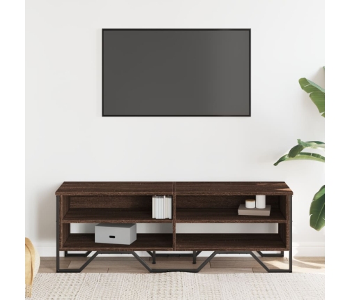 Mueble de TV madera de ingeniería marrón roble 122x34x41 cm