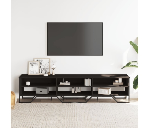 Mueble de TV madera de ingeniería negro 180x34x41 cm