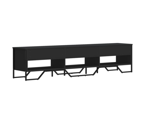 Mueble de TV madera de ingeniería negro 180x34x41 cm