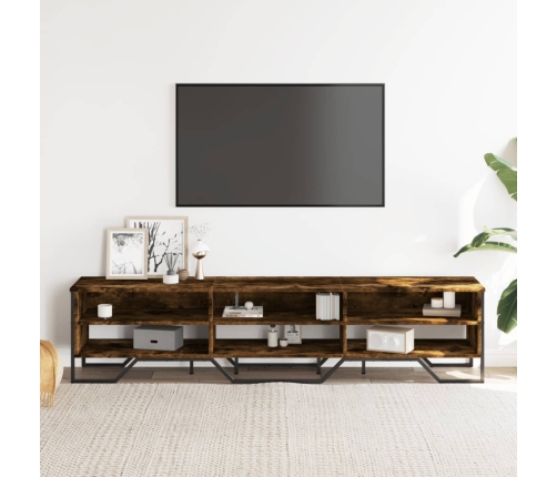 Mueble de TV madera de ingeniería roble ahumado 180x34x41 cm