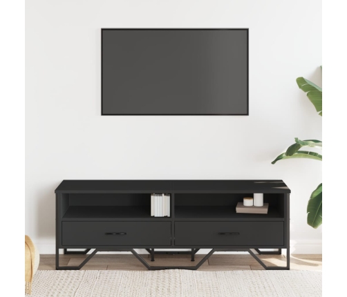 Mueble de TV madera de ingeniería negro 122x34x41 cm