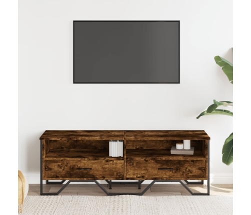 Mueble de TV madera de ingeniería roble ahumado 122x34x41 cm