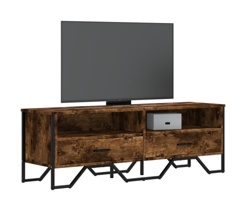 Mueble de TV madera de ingeniería roble ahumado 122x34x41 cm