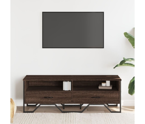 Mueble de TV madera de ingeniería marrón roble 122x34x41 cm