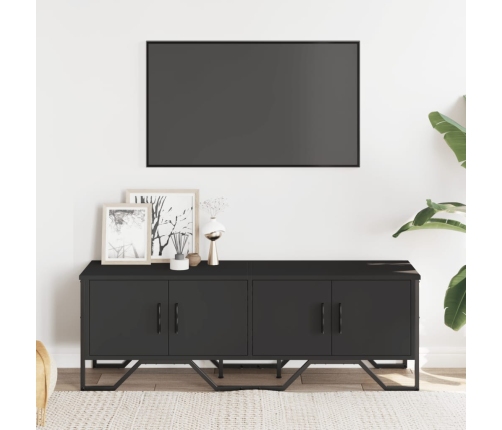 Mueble de TV madera de ingeniería negro 122x34x41 cm