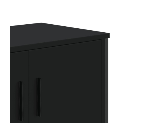 Mueble de TV madera de ingeniería negro 122x34x41 cm