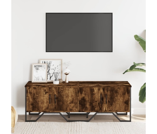 Mueble de TV madera de ingeniería roble ahumado 122x34x41 cm