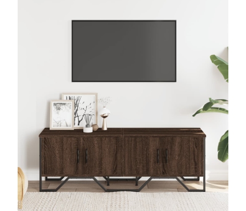 Mueble de TV madera de ingeniería marrón roble 122x34x41 cm